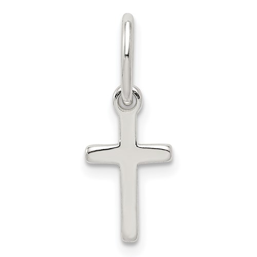 Sterling Silver 1/2in Polished Latin Cross Charm