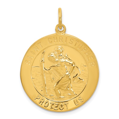 24k Gold-plated Sterling Silver St. Christopher Medal 1in