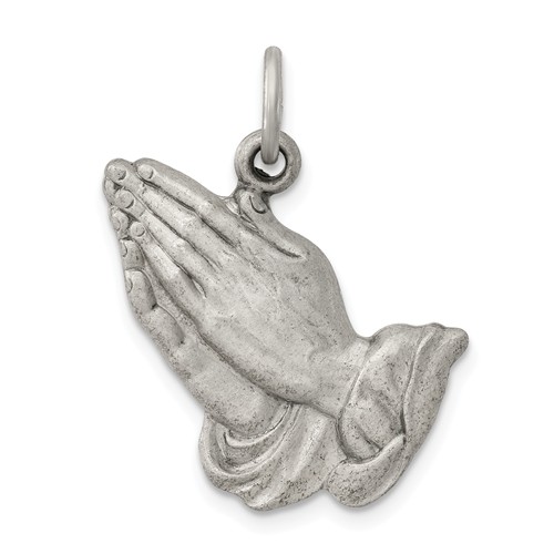 Sterling Silver Large Praying Hands Pendant