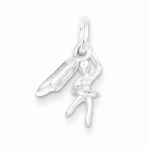 Sterling Silver 3/8in Shoe and Ballerina Charm
