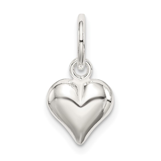 Sterling Silver 3/8in Puff Heart Charm