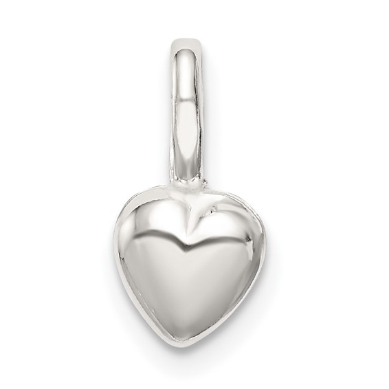 Sterling Silver 1/4in Puffed Heart Charm