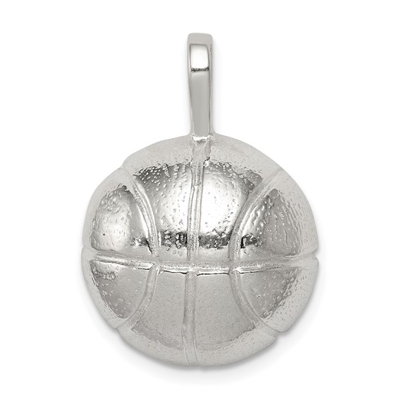 Sterling Silver Basketball Charm 5/8in
