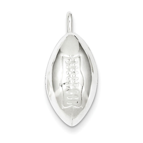 Sterling Silver Vertical 3-D Football Charm
