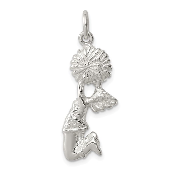 Sterling Silver Jumping Cheerleader Charm