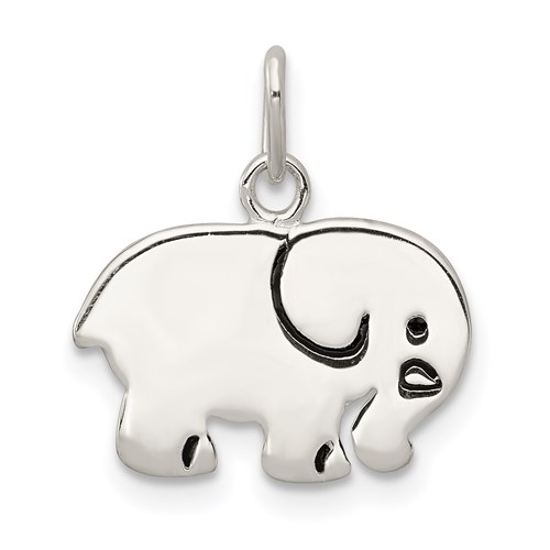 Sterling Silver 3/8in Enameled Elephant Charm