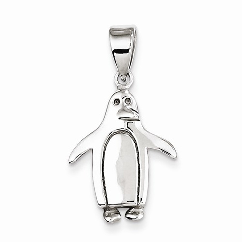 Sterling Silver 3/4in Penguin Pendant