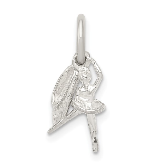 Sterling Silver 3/8in Ballerina with Shoe Charm