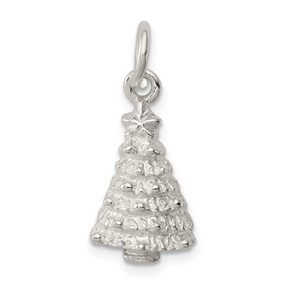 Sterling Silver 1/2in Christmas Tree Charm