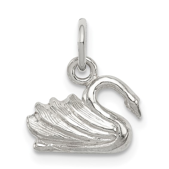 Sterling Silver 1/4in Swan Charm