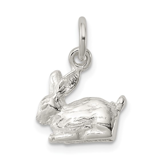 Sterling Silver 3/8in Sitting Rabbit Charm