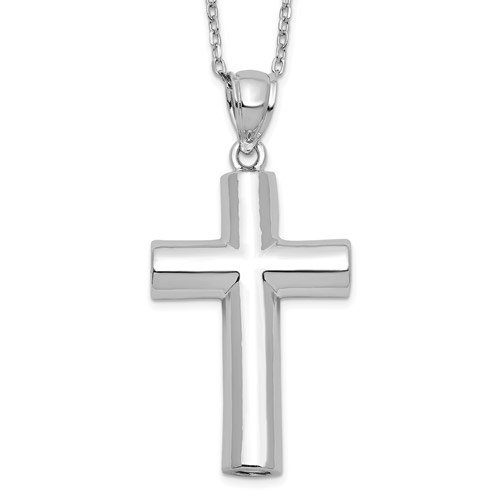 Sterling Silver Latin Cross Ash Holder Necklace 18in