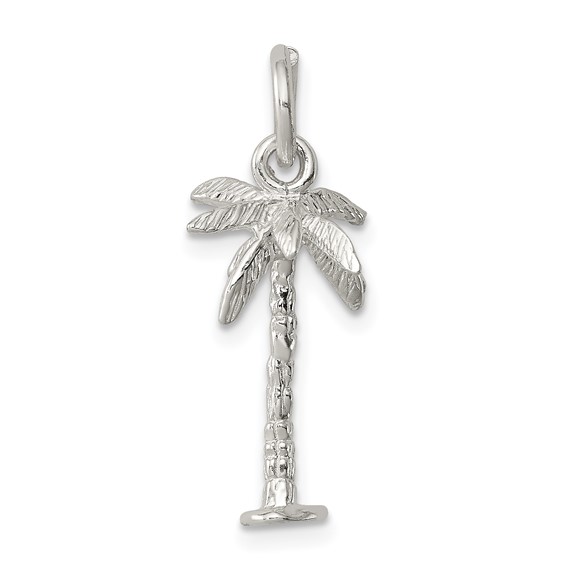 Sterling Silver Palm Tree Charm 5/8in