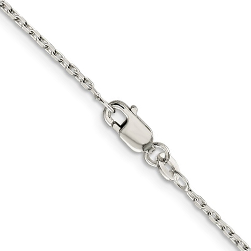Sterling Silver 24in Beveled Cable Chain 1.5mm