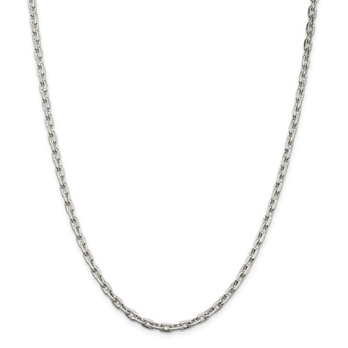 Sterling Silver 16in Beveled Oval Cable Chain 3.95mm
