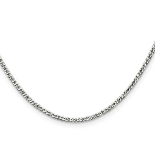 24in Sterling Silver 2mm Curb Chain