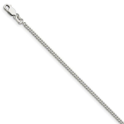 7in Sterling Silver 2mm Curb Link Bracelet