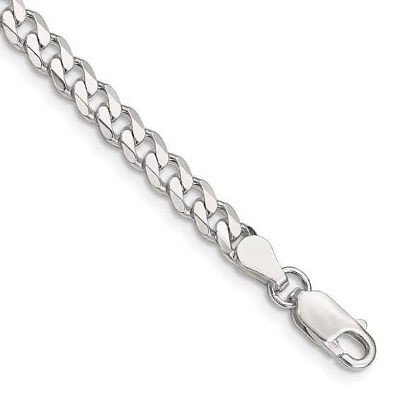 8in Sterling Silver Curb Link Bracelet 4.5mm