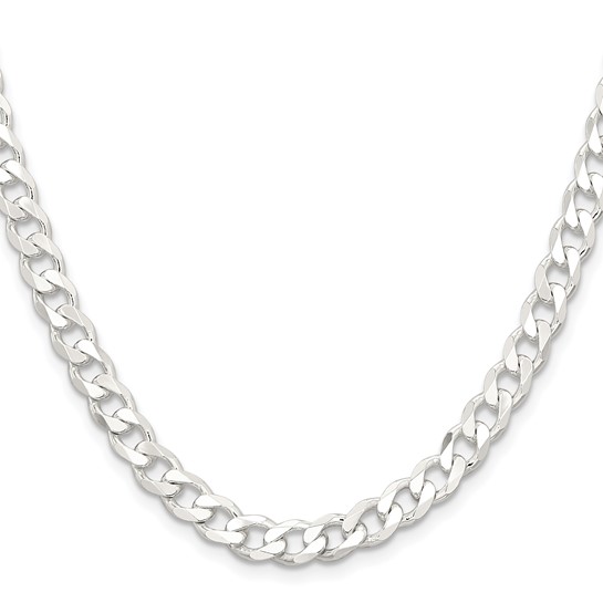 16in Sterling Silver Curb Chain 7mm
