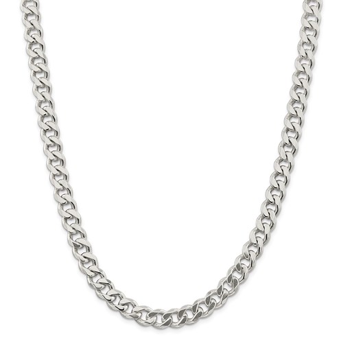 Sterling Silver 22in Cuban Link Necklace 9mm