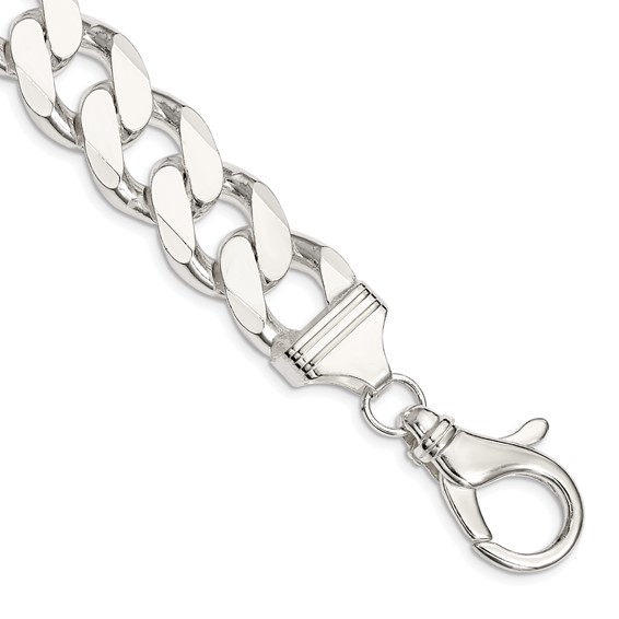 Sterling Silver 8in Curb Link Bracelet 16.2mm