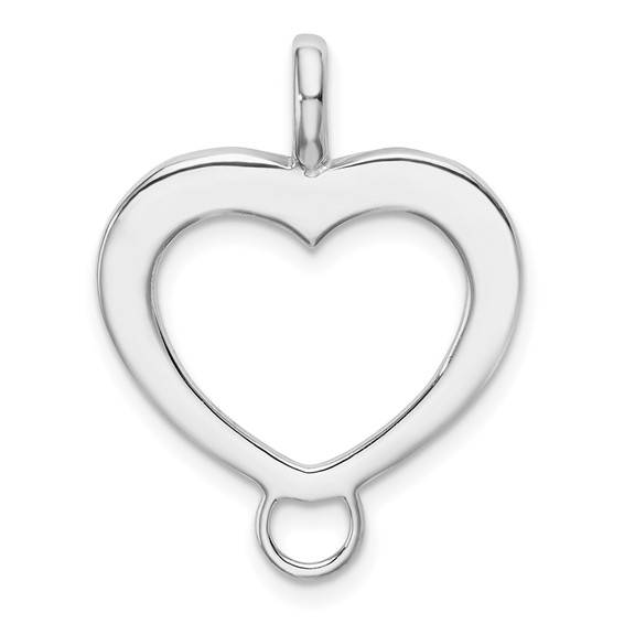 Sterling Silver Heart Shaped Charm Carrier Pendant