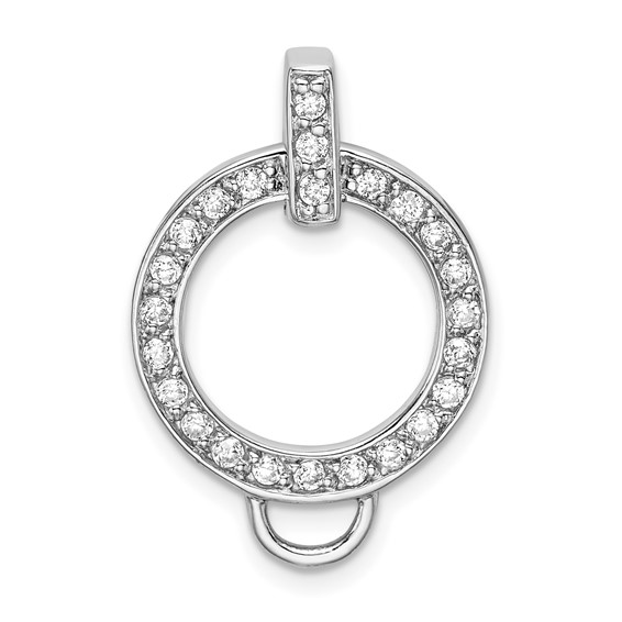 Sterling Silver CZ Charm Holder Pendant