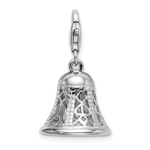 Sterling Silver Movable Bell Charm with Lobster Clasp