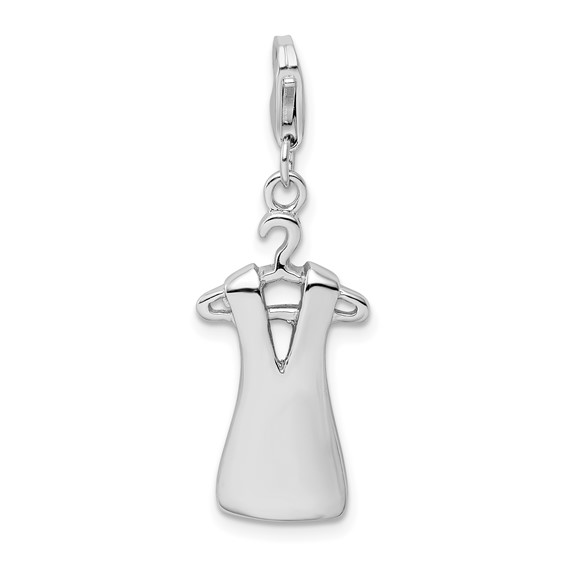Sterling Silver Dress on Hanger with Lobster Clasp Charm