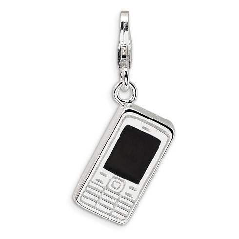Sterling Silver 3-D Enameled Cell Phone Charm