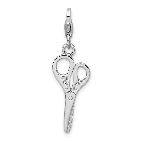 Sterling Silver Scissors with Lobster Clasp Charm