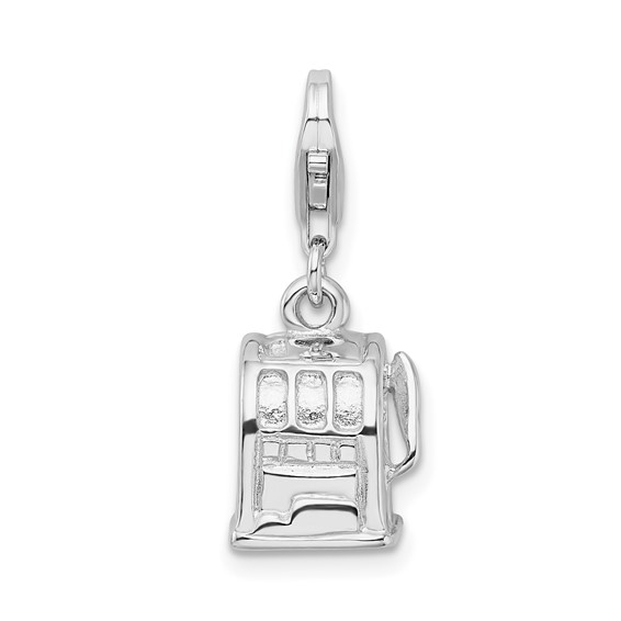 Sterling Silver 3-D Polished Slot Machine Charm