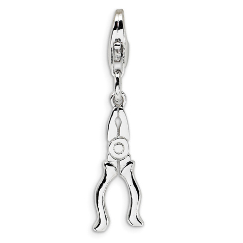 Sterling Silver 3-D Pliers with Lobster Clasp Charm