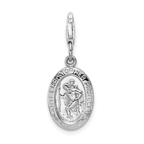 Sterling Silver Tiny St Christopher Medal with Lobster Clasp
