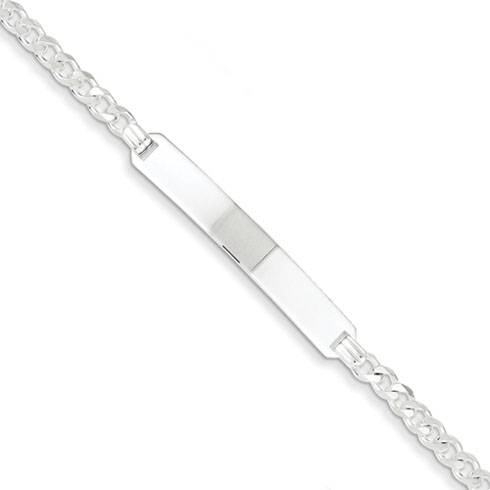 Sterling Silver 7in x 3mm Curb Link ID Bracelet
