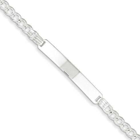 Sterling Silver 7in x 5mm Curb Link ID Bracelet