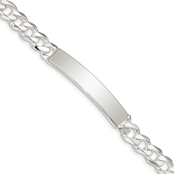 Sterling QCD200-8 Curb Silver Link ID Italian Bracelet 8in 6mm