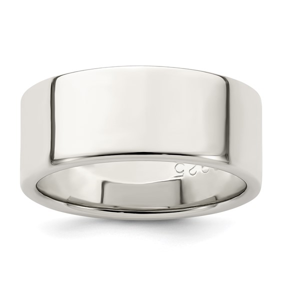 Sterling Silver 8mm Flat Wedding Band