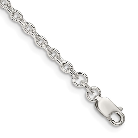 Sterling Silver 7in Cable Link Bracelet 2.75mm
