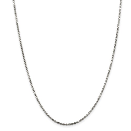 Sterling Silver 16in Rope Chain 1.75mm