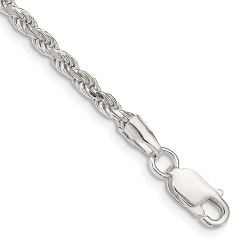 8in Rope Chain 2.75mm - Sterling Silver