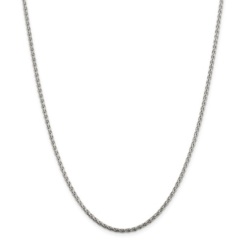 Sterling Silver 30in Diamond-cut Spiga Chain 2mm