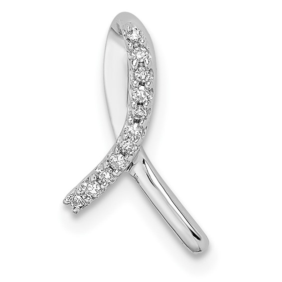 1/20 CT TW Diamond Sterling Silver Awareness Ribbon