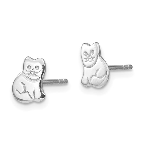 Sterling Silver Child's Kitty Cat Earrings