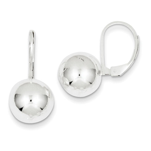 13mm Sterling Silver Dangle Ball Earrings
