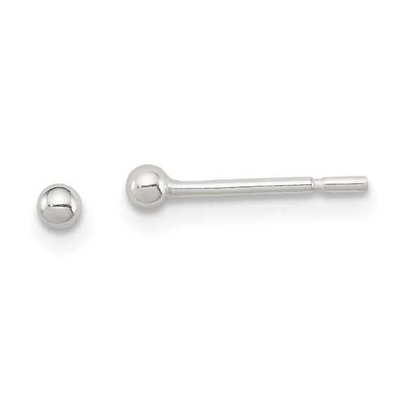 Sterling Silver Polished 2mm Ball Earrings