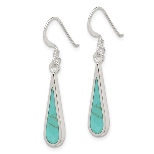 Sterling Silver Dangling Turquoise Earrings