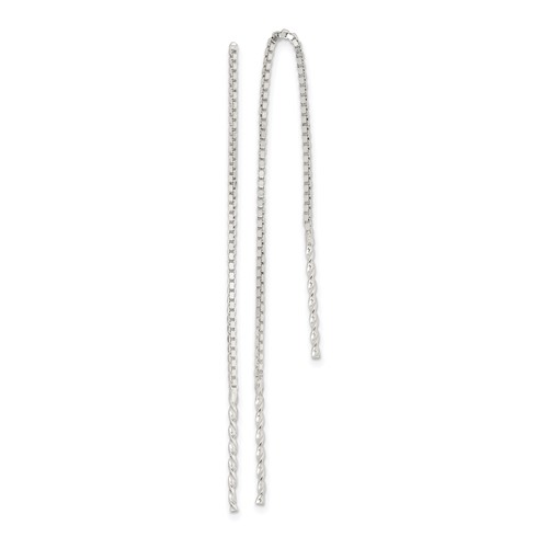 Sterling Silver Italian Spiral Bar Threader Earrings