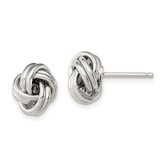 Sterling Silver 1/2in Love Knot Earrings
