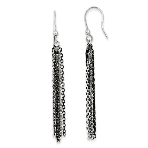 3in Sterling Silver Dangle Chain Link Earrings